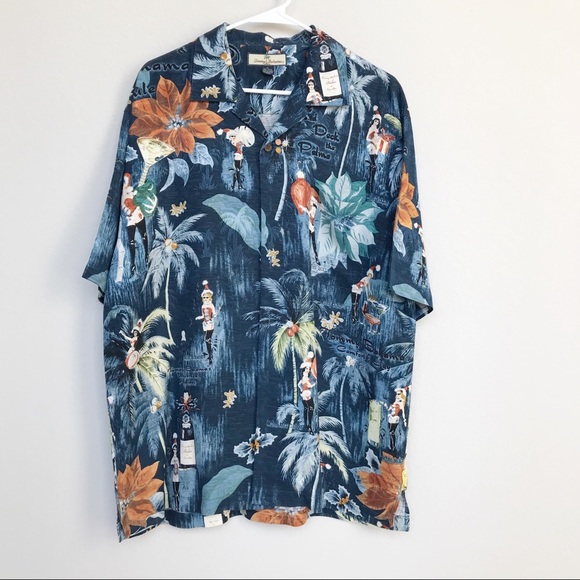 Tommy Bahama Cool Yule Hawaiian Christmas Shirt M - Picture 2 of 6